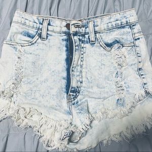 High Waist Distressed Shorts